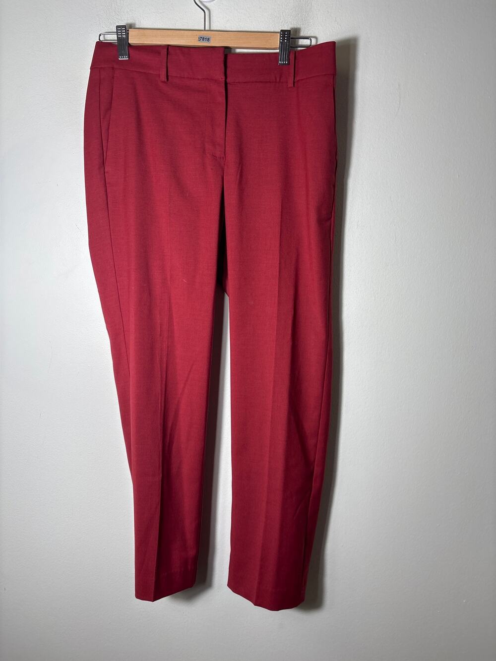 Ann Taylor Dark Red Straight Leg "Sophia" Ankle Pants Sz 6P